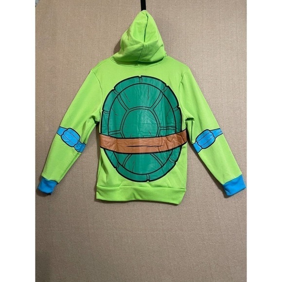 Nickelodeon Jacket Ninja Turtles Child L/XL Leonardo Hooded Green - Picture 8 of 10